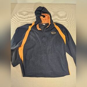 Nike zip pullover hoodie black and orange Large 90's